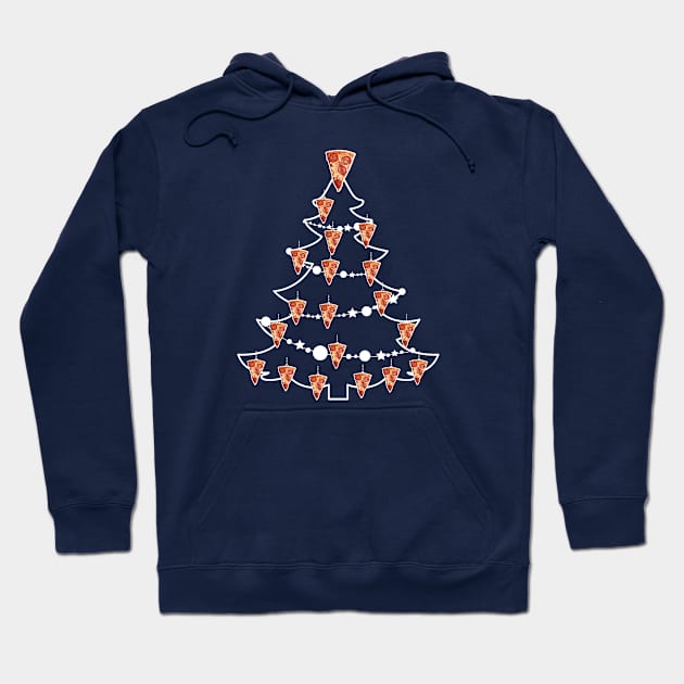 Pizza Slice Christmas Tree Baubles Hoodie by Rebus28